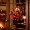 Christmas Window Clings Merry Static Glass Sticker, Decals with Bell Holiday Store Displays Elements, Removable for Home Party Decorations Ornaments