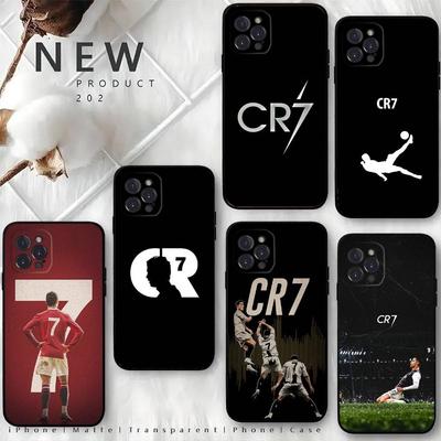 Fußball C-CR7 R-RonaldoS-S Handyhülle Für iPhone 16,15,14,13,12 Mini 11 Pro XR,X,XS,MAX 7,8 Plus Silikonhülle Weich Schwarz