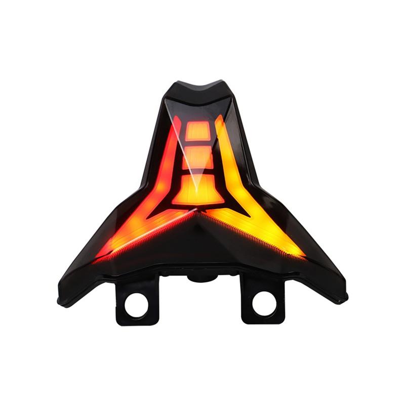 A28G-LED Smoked Taillights For Kawasaki Ninja 400 2018-2024, Break Stop Tail Lights With Amber Turn Signals Lights Assembly