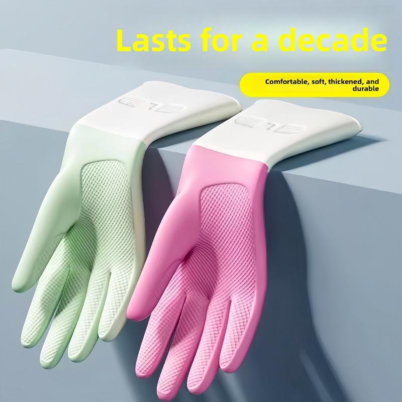 Dishwashing Gloves with Thickened Rubber Latex for Washing Clothes, Kitchen and Household Chores, and Waterproof Rubber