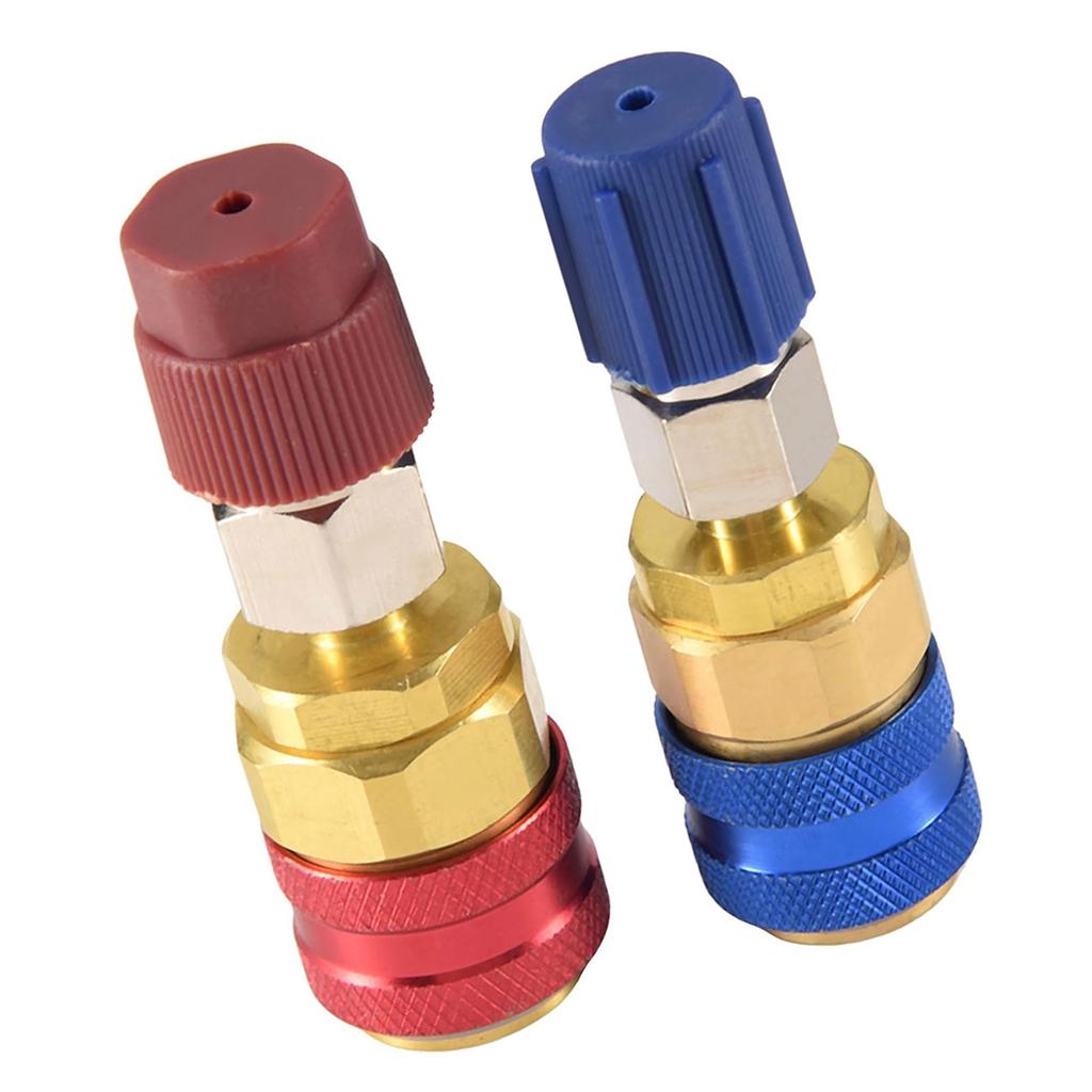 Professional R134A Air Conditioning Quick Connect Adapters High and Low Pressure Quick Coupler Adapter Pair Parts