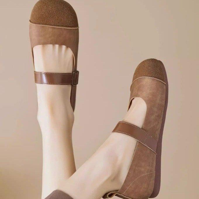 

Popular retro Birkenstocks women s 2025 spring new one-word strap flat Mary Jane single shoes Boken Doudou shoes 35