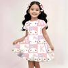 2025 Summer Girls Dress Fashion Cartoon Cute Cinnamoroll &Hello Kitty 3D Printing Dresses Kids Short Sleeve Princess Clothing