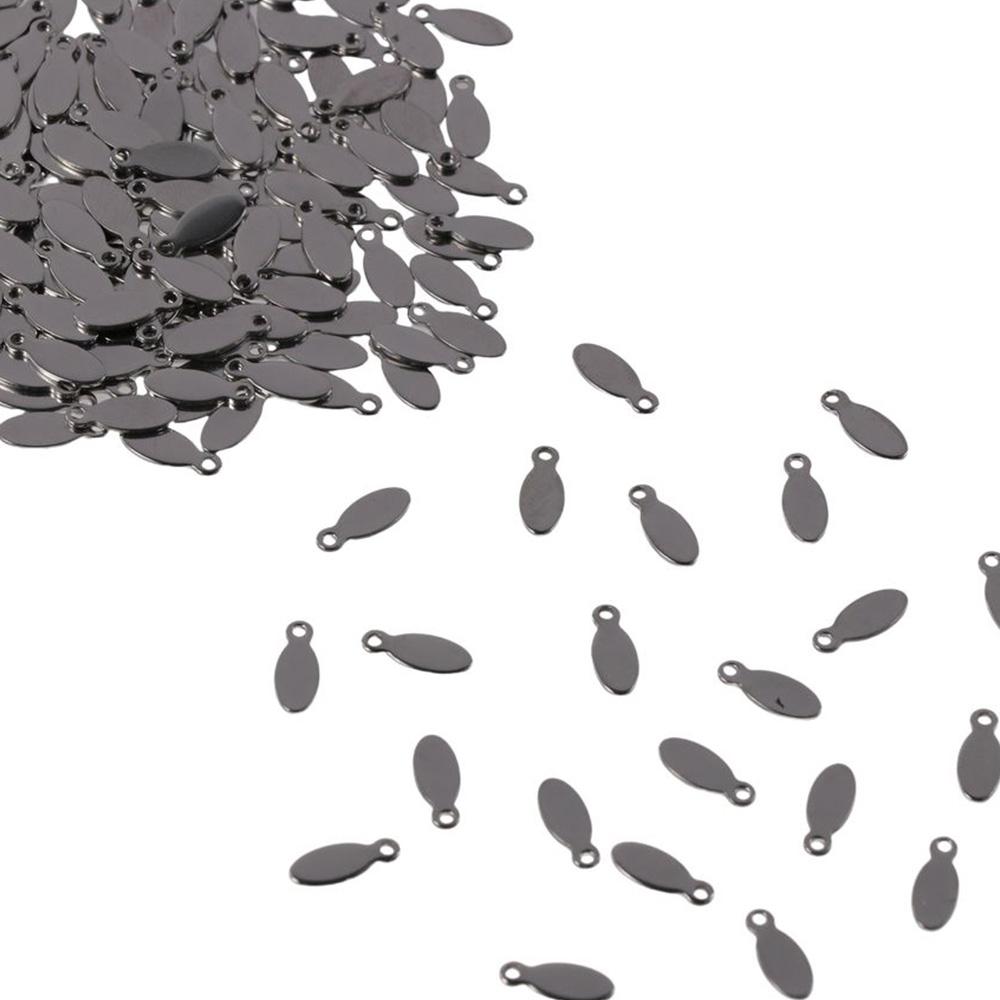 Blank Stainless Steel Tags Oval Oval Charms Jewelry Making Stamping Tags  DIY Jewelry Making