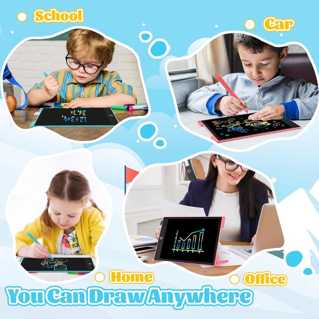 EooCoo Toys for Ages 3-8, Drawing Board 2 Pack, 12 Inch LCD Writing Tablet, Electronic Drawing Tablet, Girl/Boy Birthday Gift, Kids Toys, Drawing Pad