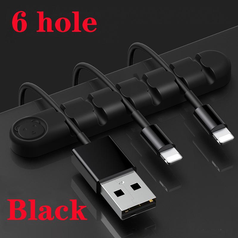 Silikon-USB-Kabel-Organizer, Kabelaufwicklung, ordentliche Schreibtisch-Management-Clips, Kabelhalter für Maus, Kopfhörer, Kabel-Organizer