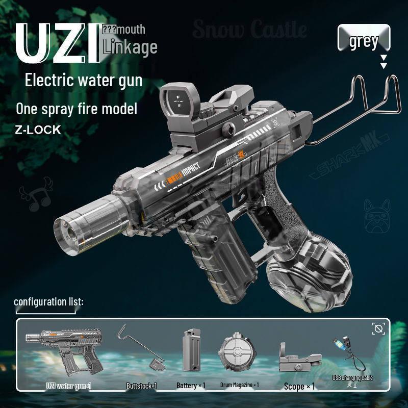 2026 Transparent M416 Electric Automatic Water Gun with Lights - Kids' Outdoor Water Play Toy