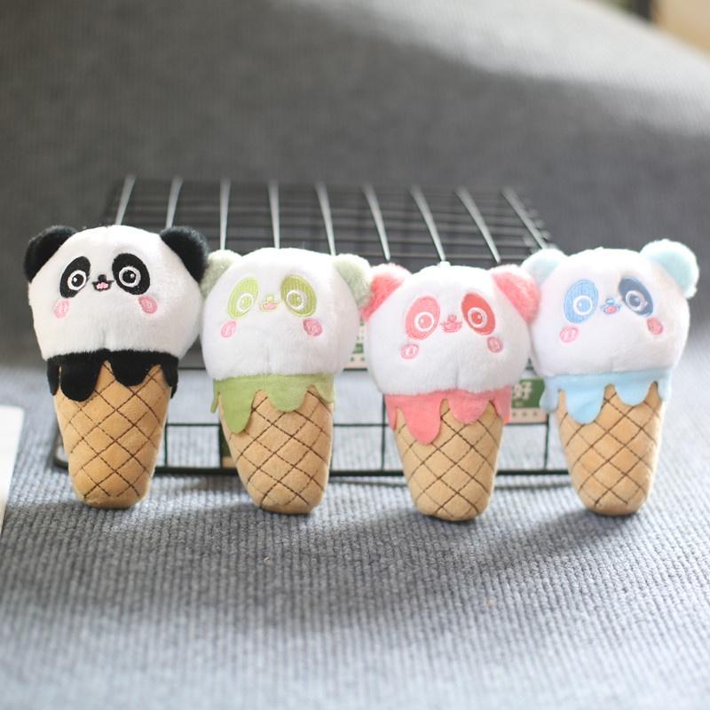 Cute And Adorable Cone Panda Keychain Plush Toy Bag Pendant