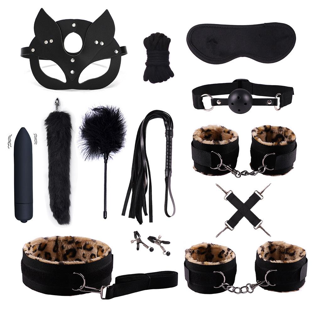 Erotic Sex Toys for Women Adults Games Nylon Bondage BDSM Kits Handcuffs Sex Whip Mouth Gag Soft Fox Tail Anal Plug Sexy Shop
