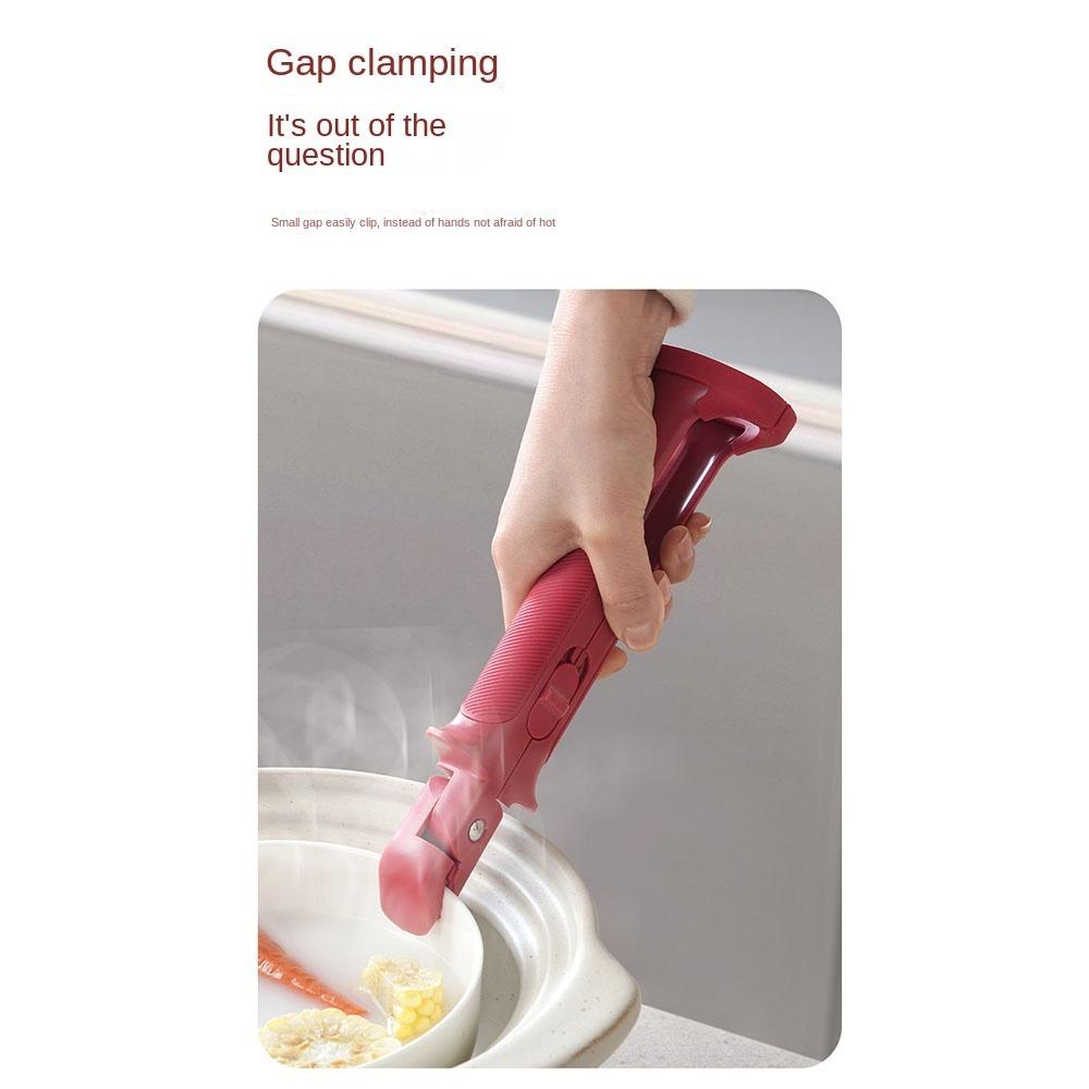 Portable 2in1 Anti Scalding Clip Silicone Durable Meal Bowls Tongs Save Effort Anti-hot Clip Kitchen Gadget