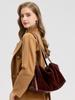 2026 Luxury Retro Suede Leather Tote Bag: High-End Frosted Cowhide Women's Shoulder Bag