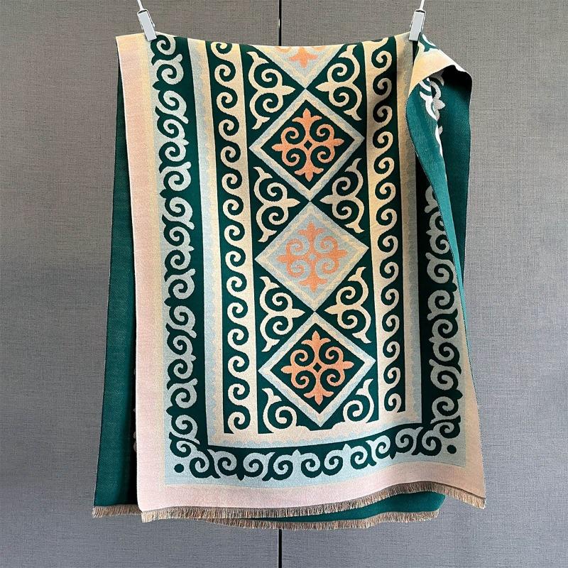 New Simple Geometric Pattern Printed Scarf Autumn and Winter Warm Skin-friendly Fashion Versatile Multi-functional Scarf Shawl Women