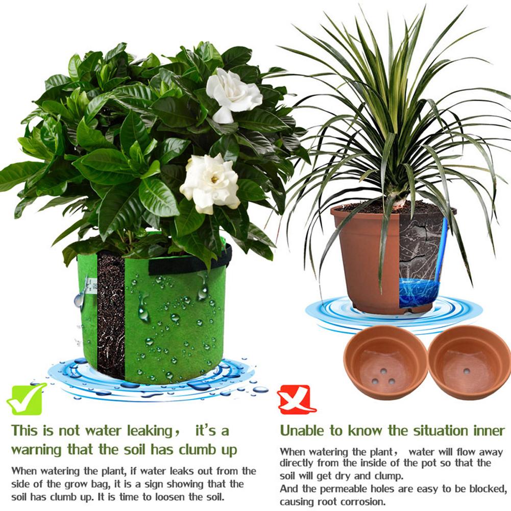 Bolsa de Cultivo de Tela para Plantas 1/2/3/5/7/10/17 Galones Maceta de Guardería Jardín Flor Verdura Tomate Patata Fresa Maceta de Cultivo