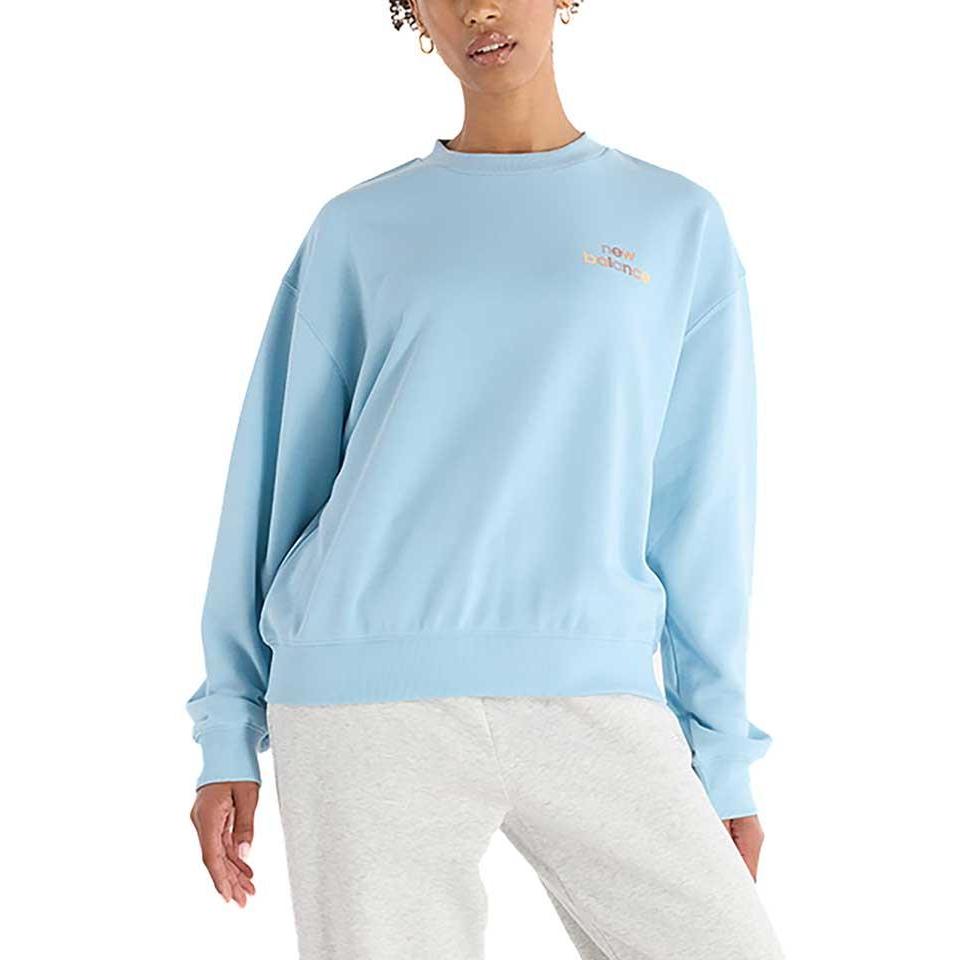 Свитшот New Balance из французского терри женский синий WT43559-CUH L