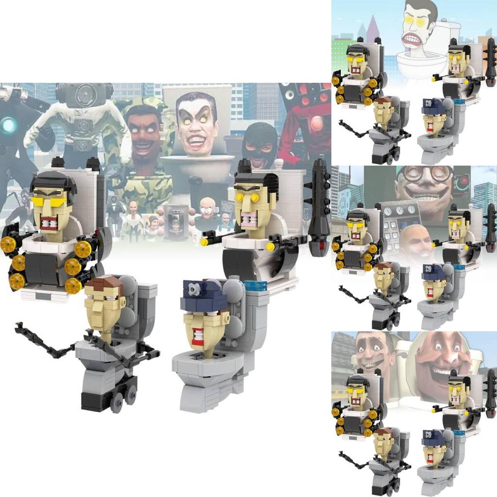 Mocskibidi Toilet Building Blocks Set For Creative Kids With 100 To 500 Colorful Pieces