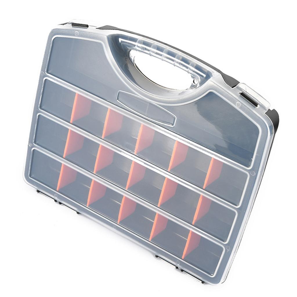 Hardware Organizer Box mit Fächern Kleinteile Organizer Tragbare Werkzeugkiste Kunststoff Schraubenaufbewahrung für Muttern Perlen