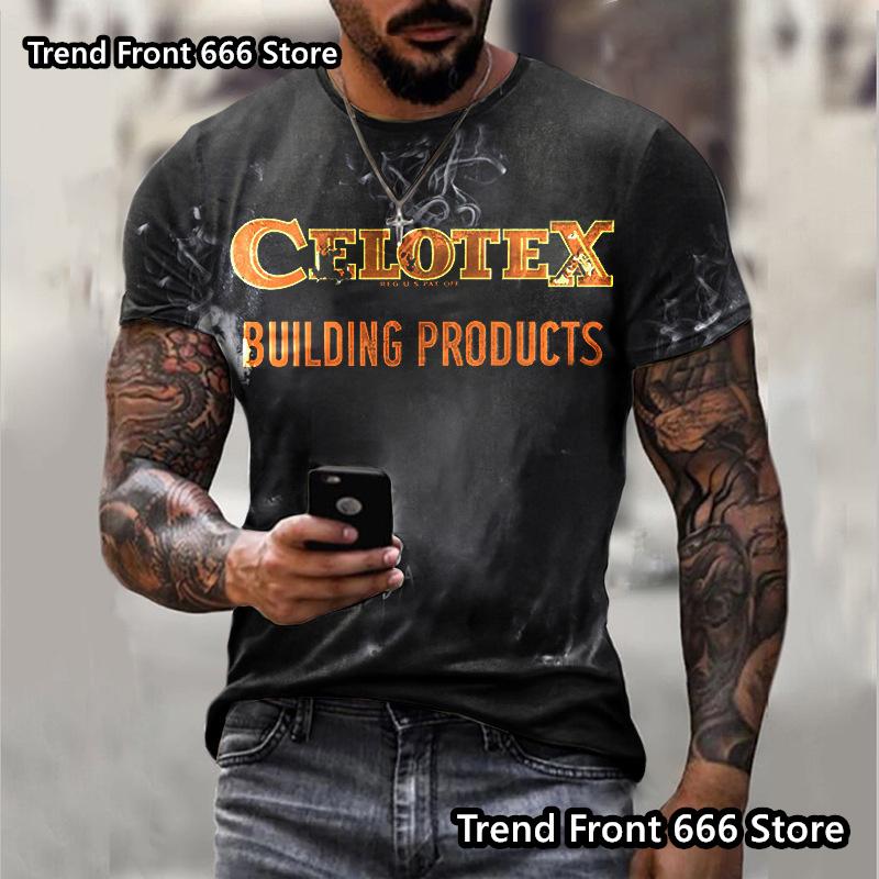 

Винтажная футболка с принтом букв, летняя, с коротким рукавом, с круглым вырезом, ретро, с 3D-принтом, мужская 6XL