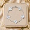 Four Leaf Clover Bracelet Zircon Inlaid Floral Bracelet Exquisite Gift for Women
