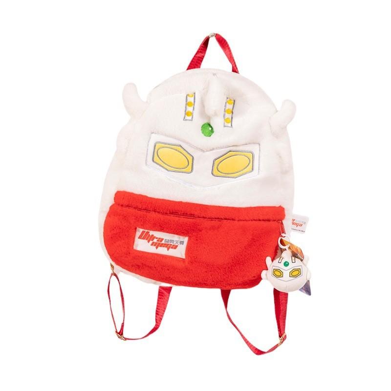 Short Ultraman Taro Fur Plush School Bag With Pp Cotton For Kids Gift Idea