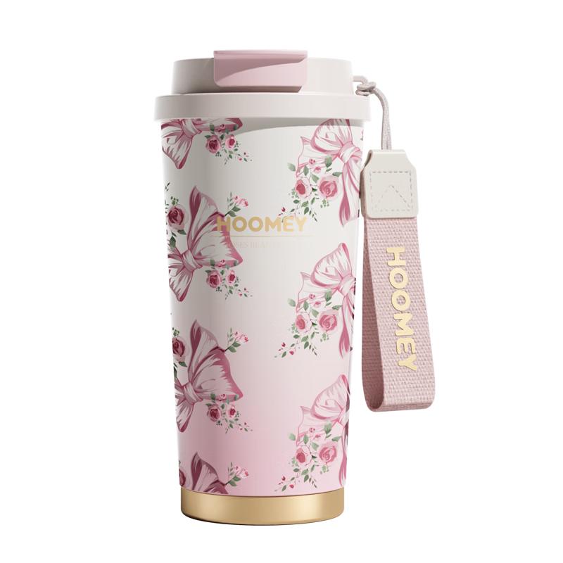 

HOOMEY Ceramic Lined Insulated Travel Mug with Straw - Gift Set