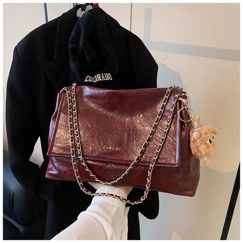 Retro commuter bag women's large-capacity new autumn and winter versatile chain shoulder bag casual tote bag