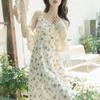Elegant French Floral V-Neck Spaghetti Strap Dress Set – Fairy Forest Style