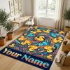 Celebration Party Theme Crystal Velvet Rug Personalized Custom Name Text Soft Floor Mat Home Decor