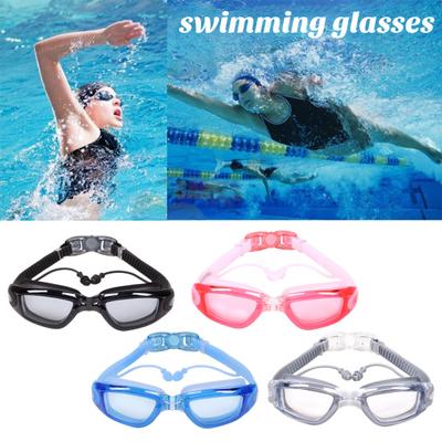 Schwimmbrille für Erwachsene, mit Ohrstöpsel, für Herren und Damen, wasserdicht, kein Auslaufen, beschlagfrei, klare Linse, Tauchbrille, Schnorchelausrüstung