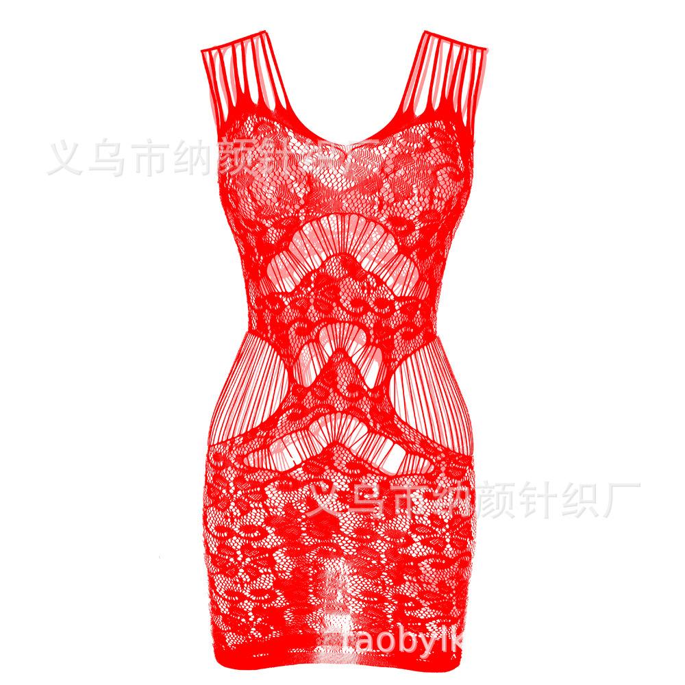 Sexy Suspender Mesh Jacket Tight-fitting Hollow Sexy Floor Hip Skirt Large Size 1