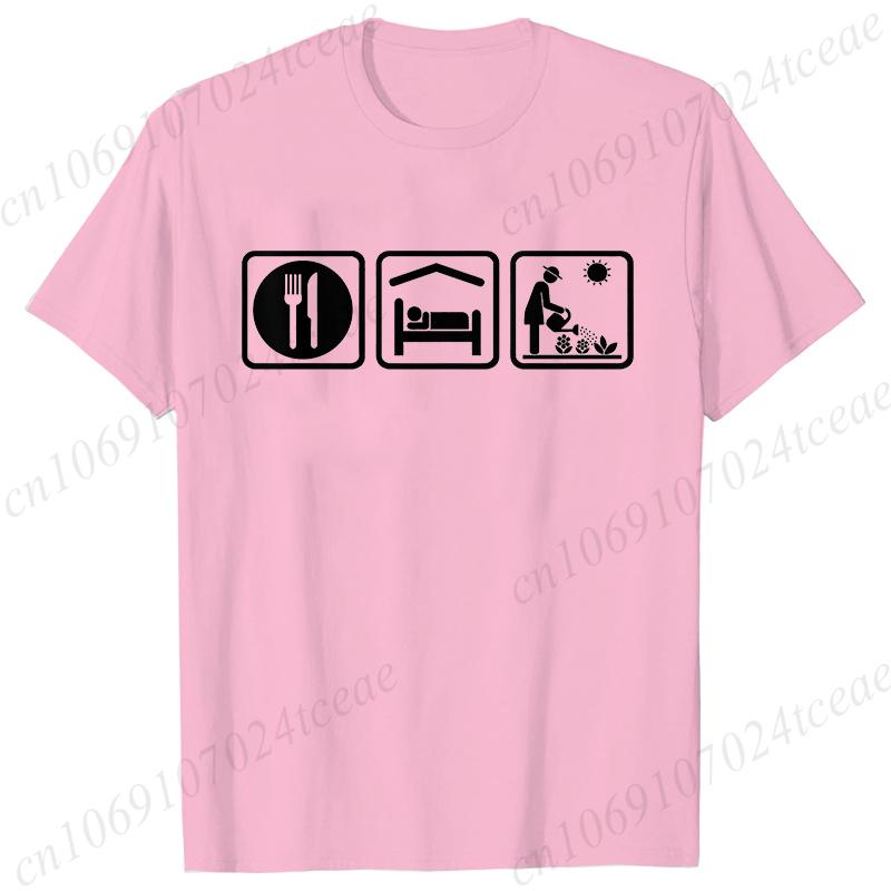 Watering Plants Depicting Garden Care Funny T-Shirt for Women Garden Graphic Casual Tops Funny Short Sleeve Tee Female Clothing