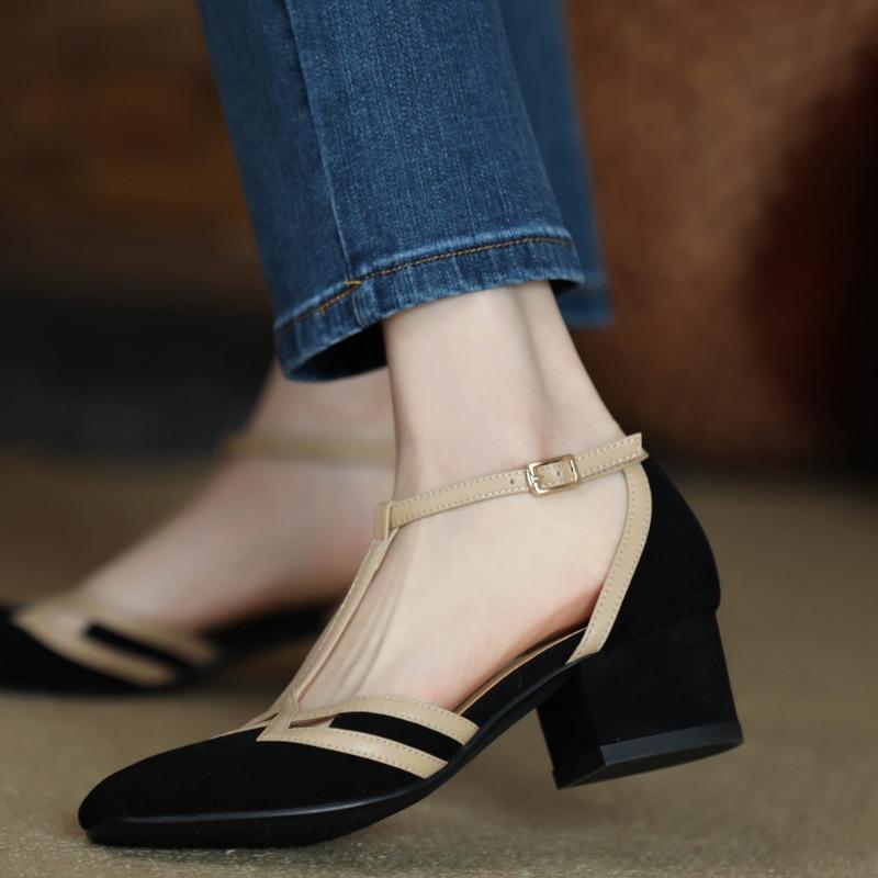 2024 neue Sommer Frauen Sexy Sandalen Mid Heels Schuhe Chunky Slides Hausschuhe Casual Schuhe Pumps Slingback Schuhe