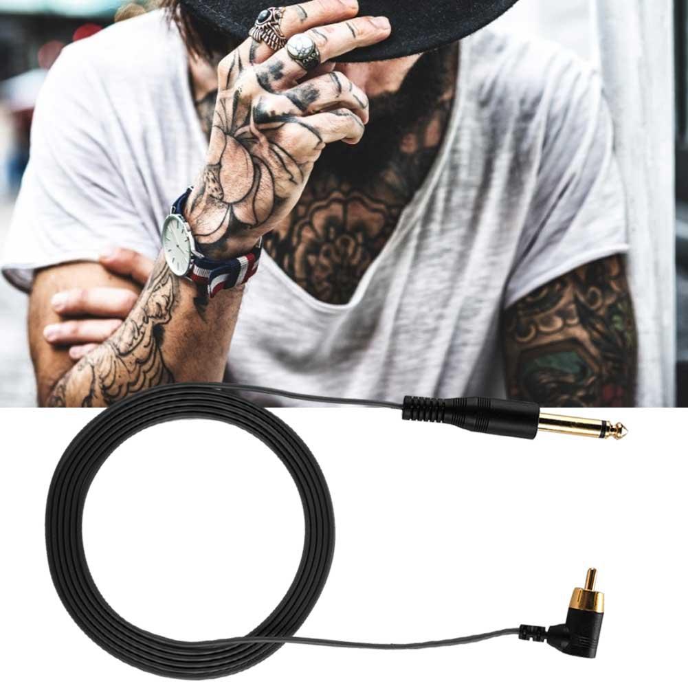 Right Angle Tattoo Clip Cord RCA Cable Line Tattoo Machine Power Supply Accessory (Black)