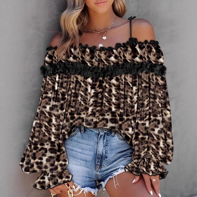 

Топ с длинными рукавами-пузырями, градиентной контрастной расцветки, с одинарным вырезом горловины для женщин XXL чёрный