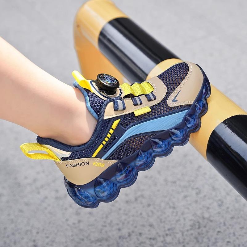 Boys shoes summer 2025 new children's mesh breathable single mesh shoes medium older children's sports dad trendy shoes air cushion