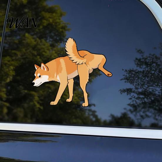 Wear-resistant Car Decal Dog Peeing Stickers Cute Animal Sticker Waterproof PVC Durable for Cars Trucks Windows Walls Laptops No Residue