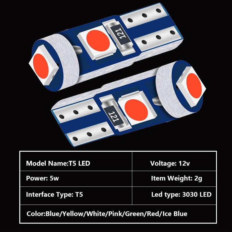 10X T5 3SMD LED Super Bright 3030LED Car Dashboard LED Car Interior Light Auto Side Wedge Light