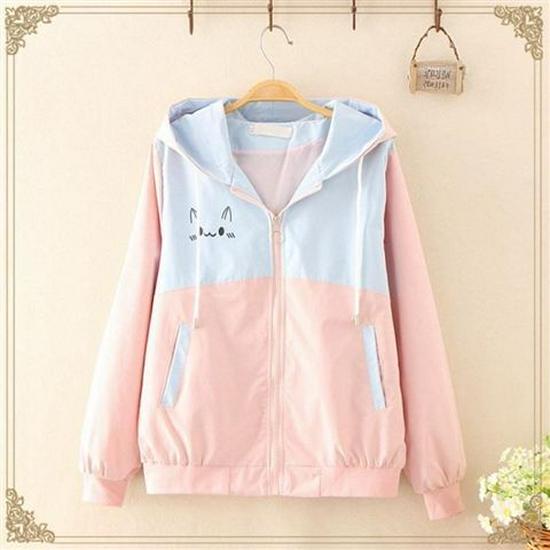 Women's Loose Fit Hooded Baseball Jacket - Korean Style, Spring/Autumn, Versatile, Plus Size, Trendy, Student-Lazy Style