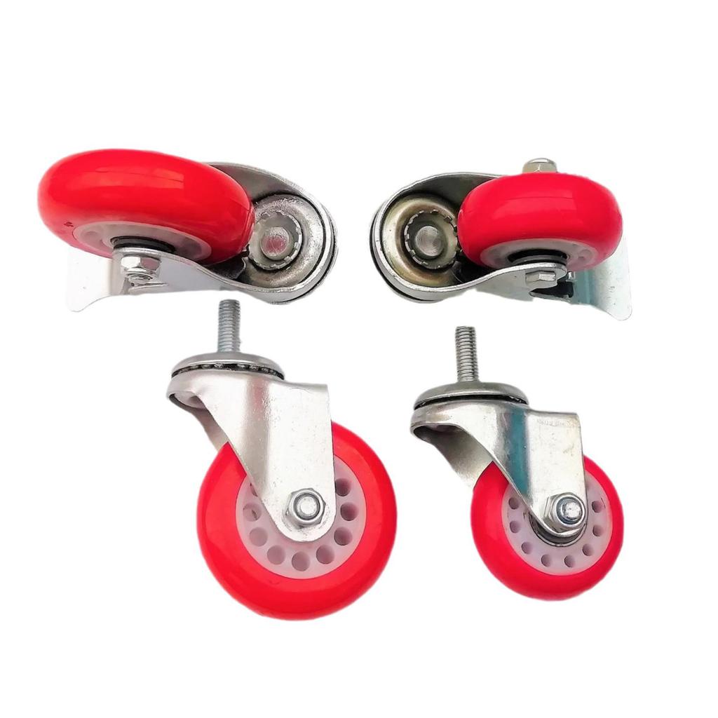 Medium Red Flower Eye Swivel Caster Wheel PVC