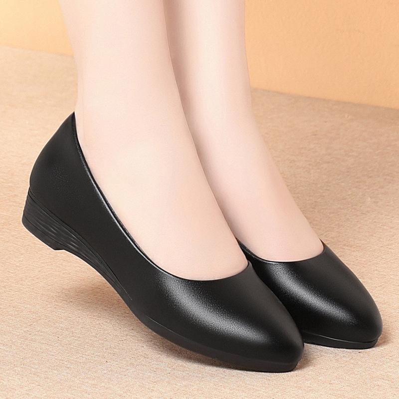 Soft Sole Professional Work Shoes Women Black Formal Shoes Work Commuting Women Leather Shoes Single Shoes Daily Wear Shoes