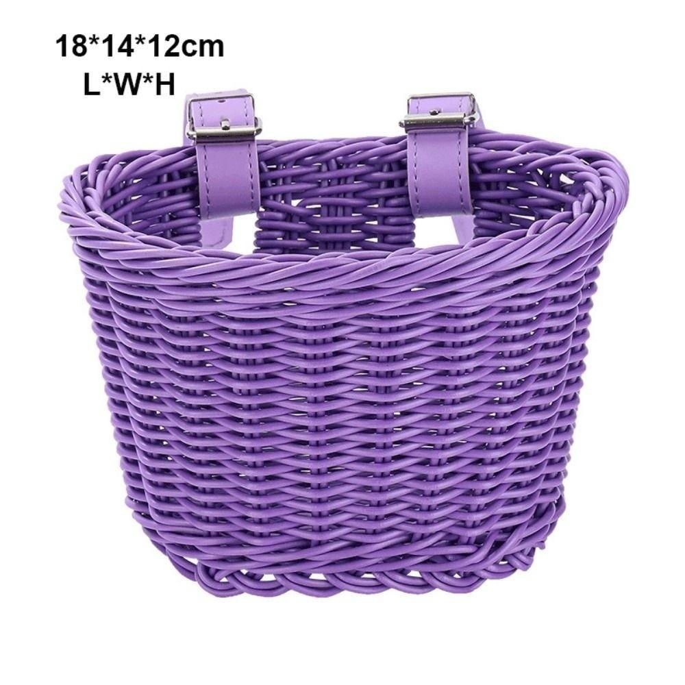 10 Kleuren Kinderfietsmand Rotan Vlechtwerk Retro Geweven Fietsmand Fietsaccessoires
