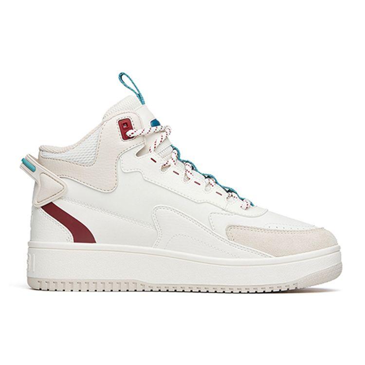 Anta Fashion Series Lightweight High-Top Sneakers Women Sneakers White Gray 122148013R-2