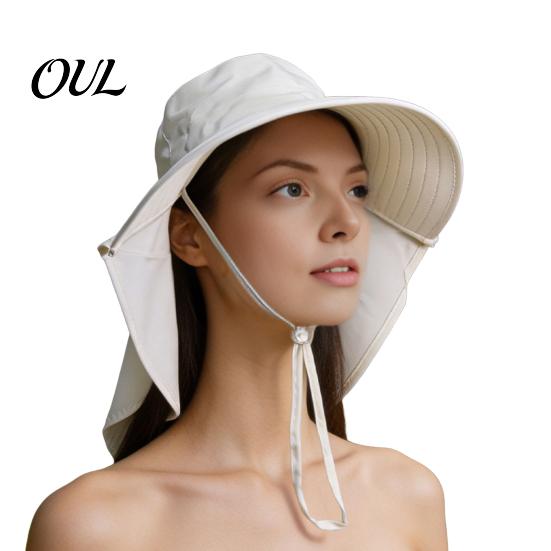 Full Coverage Sun Protection Hat Women with Neck Flap, Wide Brim Packable for Beach Hat, UV Travel Hiking Commuting Foldable