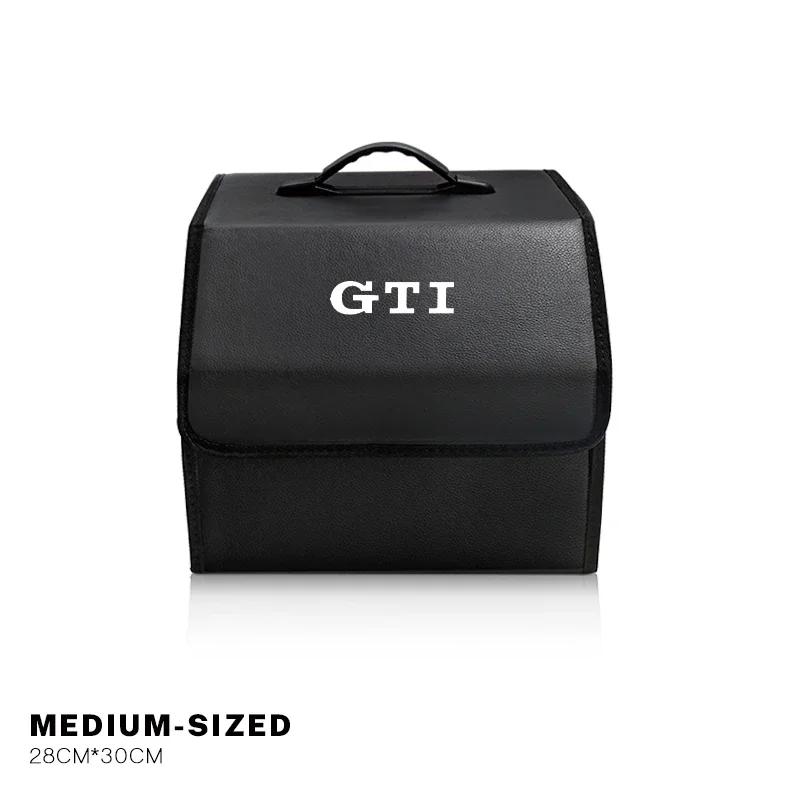 Car Trunk Storage Box Leather Sundries Organizer Travel Bag For VW R Line GTI Polo Golf Passat CC Tiguan Arteon Touareg Scirocco