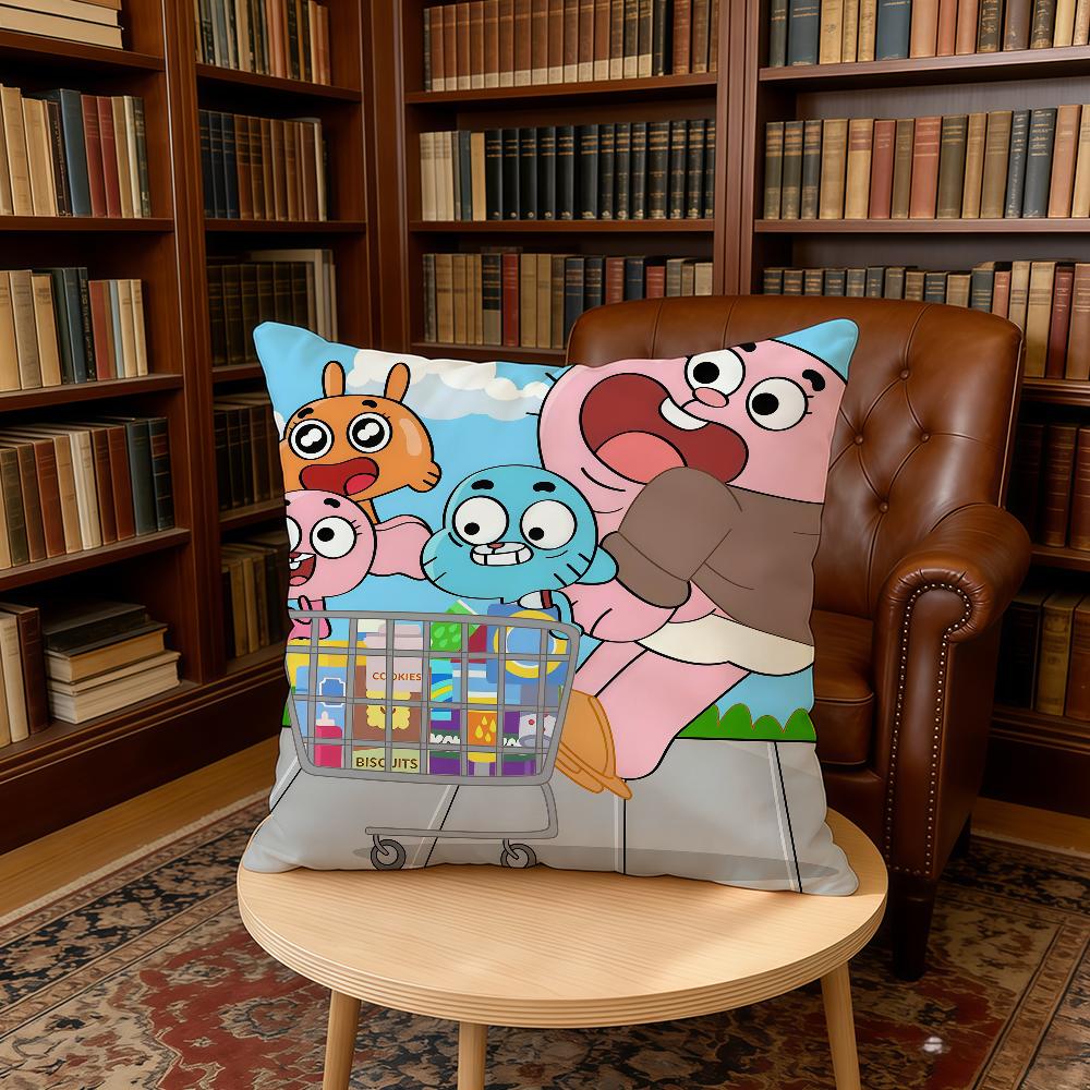 A-Amazing W-World Animation Of G-Gumball cushion cover Home Office Birthday Anniversary Gifts Soft Skin Friendly Cushion Cover