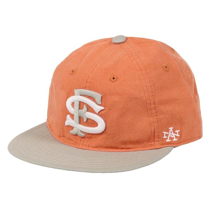 

[American Needle] american needle cap men s hat linen MiLB hemp 6 panels baseball reprint two tone color leather belt san francisco seals orange x