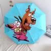 Courage the Cowardly Dog and Scooby-Doo  Pattern, Automatic Folding Umbrella, Portable and Foldable Design, 8 Ribs, a Christmas or Birthday Gift.