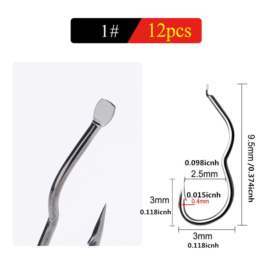 Hameçon de pêche en acier à haute teneur en carbone, taille 0,5 #-13 #12 pièces/paquet, hameçon à bascule automatique en barbelé pointu pour la pêche à la carpe