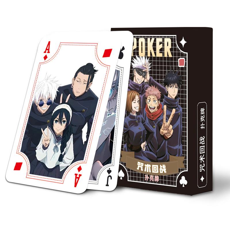 54pcs Jujutsu Kaisen Playing Cards Gojo Satoru Geto Suguru Itadori Yuji Poker Toy Collect Birthday Gift