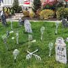 Graveyard Scene Setter 1 Pair Halloween Skeleton Hand Yard Stake, Fake Bone Ground Creepy Garden Decor Insert for Cemetery Lawn Display, Spooky
