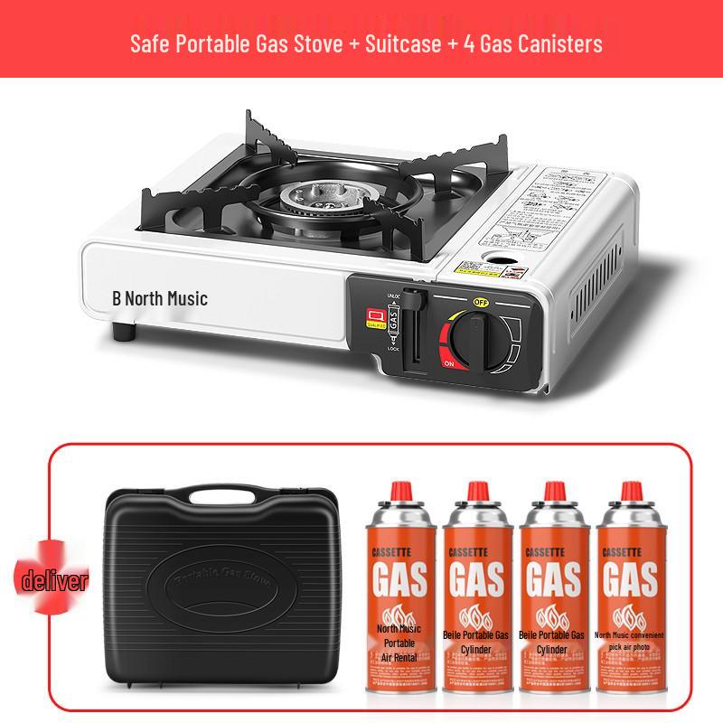 Explosion-Proof Portable Gas Stove with LPG Canister for Outdoor Use